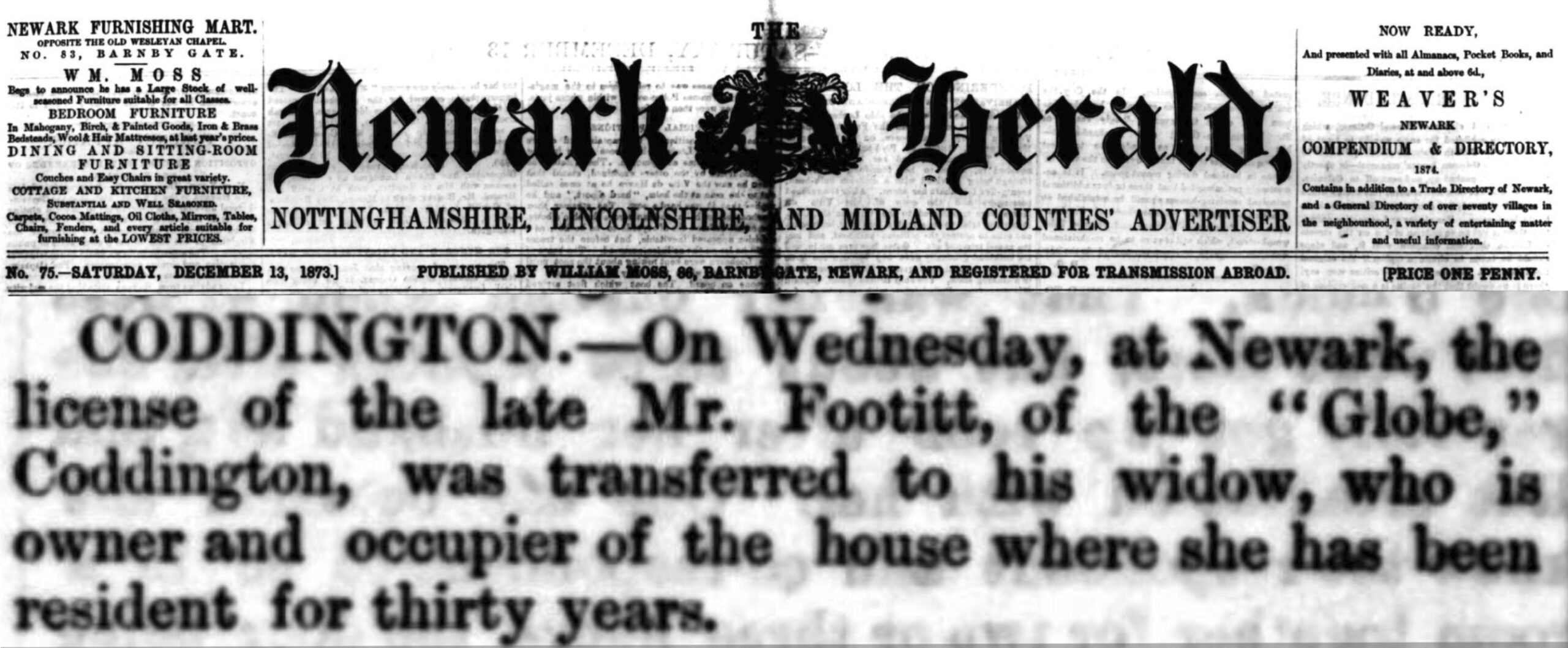 1873_-_pub_transfer_The_Globe_at_Coddington_widow_FOOTITT_-_Newark_Herald_-_13_Dec_1873.jpg