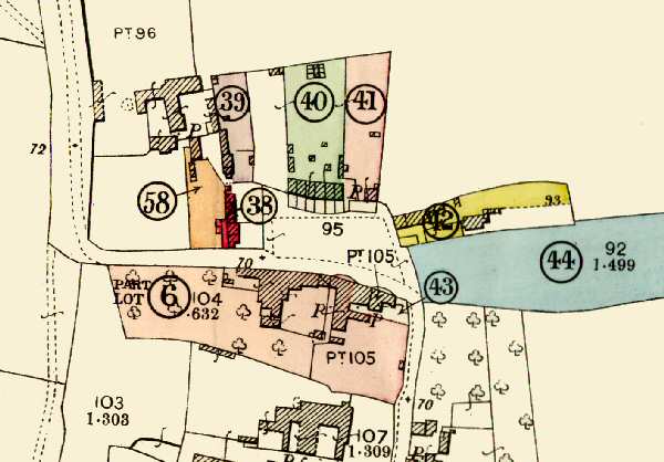 green part of enlarged plan of village lots